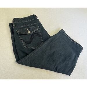 Lee Capri Jeans Lower on the Waist Blue Denim Flap Pocket Women's Size 16P